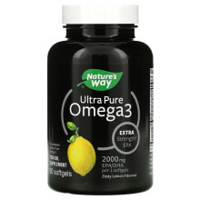 Рыбий жир и Омега 3, 6, 9 Натурес Вэй, Ultra Pure Omega3, пикантный лимон, 1000 мг, 60 мягких таблеток (Товар снят с продажи) 