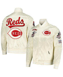 Купить мужские куртки Pro Standard: Men's Cream Cincinnati Reds Cooperstown Collection Pinstripe Retro Classic Satin Full-Snap Jacket