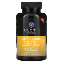Грибы dr. Emil Nutrition, Lion's Mane Smart Shrooms, 2100 мг, 90 растительных капсул