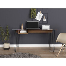 FM FURNITURE kyoto 140 Writing Desk, Haipin Legs, Open Shelf