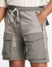 Купить мужские шорты The Couture Club: The Couture Club panelled cargo shorts in tonal grey