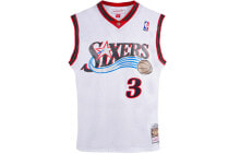 Mitchell & Ness NBA 网眼透气速干复古运动球衣 SW球迷版 00-01赛季 费城76人队 艾弗森 3号 男女同款 白色 / Баскетбольная жилетка Mitchell & Ness NBA SW 00-01 76 3 SMJYGS18200-P76WHIT00AIV