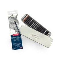 DERWENT Metallic Box HB/2B/4B Graphite Pencil 6 Units