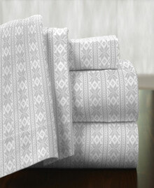 Pointehaven fair Isle Superior Weight Cotton Flannel Sheet Set, Full