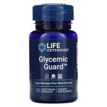 Растительные экстракты и настойки life Extension, Glycemic Guard, 30 растительных капсул