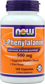 Аминокислоты NOW Foods L-Phenylalanine L-фенилаланин для нервной системы 500 мг 120 вегетарианских капсул