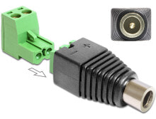 DeLOCK 65486 кабельный разъем/переходник DC 2.5 x 5.5 mm 2p Черный, Зеленый, Серебристый