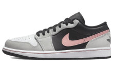 Jordan Air Jordan 1 low 耐磨 低帮 复古篮球鞋 男款 白黑粉 / Кроссовки Jordan Air Jordan 1 Low 553558-062