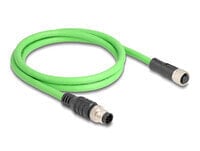 Delock M12 Kabel A-kodiert 8 Pin Stecker zu Buchse PUR TPU 1 m - Cable - 1 m