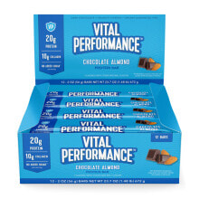 Протеиновые батончики и перекусы Vital Proteins Vital Performance Protein Bars Chocolate Almond   Шоколадный протеиновый батончик с  миндалем 12 батончиков