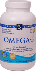 Рыбий жир и Омега 3, 6, 9 Nordic Naturals Omega-3 Lemon Омега-3 из рыбьего жира для поддержания когнитивных функций, здоровья сердца и иммунной поддержки