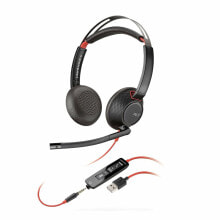 Headphones Poly BLACKWIRE 5220 Black Red