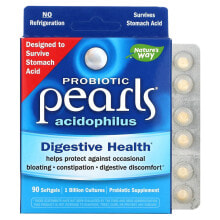 Пребиотики и пробиотики натурес Вэй, Probiotic Pearls Acidophilus, 90 мягких желатиновых капсул
