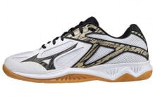 Mizuno Thunder Blade 3 耐磨防滑排球鞋 男女同款 白黑金 / Кроссовки Mizuno Thunder Blade 3 V1GA217009