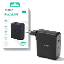 Купить зарядные устройства для смартфонов AUKEY: Сетевое зарядное устройство для смартфонов Чёрное 140 Вт AUKEY PA-B7O.