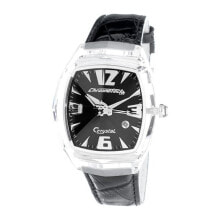 Мужские наручные часы с ремешком Мужские наручные часы с черным кожаным ремешком  Chronotech CT7888J-02 ( 45 mm)