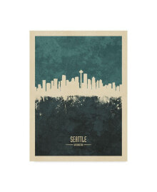 Trademark Global michael Tompsett Seattle Washington Skyline Teal Canvas Art - 20