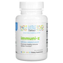 Little DaVinci, Immuni-Z, добавка для укрепления иммунитета, со вкусом натурального лимона, 60 пастилок