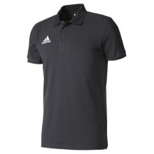 Мужские спортивные поло Мужская футболка-поло спортивная черная с логотипом  Adidas Tiro 17 M AY2956
