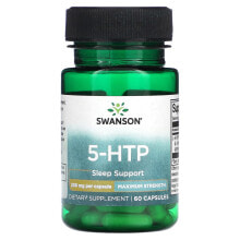 Swanson, 5-HTP, повышенная сила действия, 100 мг, 60 капсул