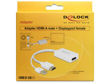 DeLOCK 62496 кабельный разъем/переходник HDMI-A, USB-A Displayport Белый