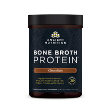 Коллаген ancient Nutrition Bone Broth Protein Протеиновый порошок из костного бульона для поддержки суставов. кожи и мышц 504 г с шоколадным вкусом
