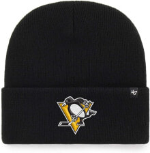 Мужские шапки 47 Brand Beanie Pittsburgh Penguins H-HYMKR15ACE-BK Black, Size: One Size