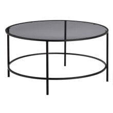 Centre Table Black Grey Crystal Iron 90 x 90 x 45,5 cm