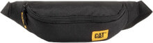 Мужская поясная сумка текстильная черная повседневная Caterpillar BTS Waist Bag 83734-01, Unisex, saszetki, Black/Yellow,