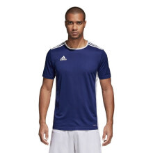 Мужские спортивные футболки Мужская футболка спортивная синяя с логотипом футбольная Adidas Entrada 18 CF1036