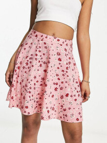 Женские мини-юбки wednesday's Girl floral print flippy mini skirt in pink