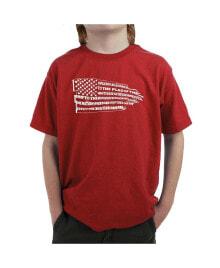 LA Pop Art big Boy's Word Art T-shirt - Pledge of Allegiance Flag