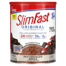 SlimFast, Original, коктейльная смесь-заменитель пищи, клубника со сливками, 364 г (12,83 унции)