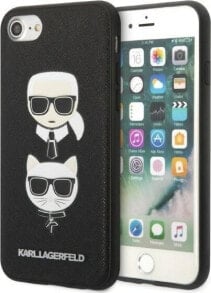 Karl Lagerfeld Etui Karl Lagerfeld KLHCI8SAKICKCBK Apple iPhone SE 2022/SE 2020/8/7 czarny/black hardcase Saffiano Ikonik Karl&Choupette Head