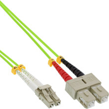 Кабели и разъемы для аудио- и видеотехники inLine 88644Q волоконно-оптический кабель 0,5 m LSZH OM4 2x LC 2x SC Зеленый