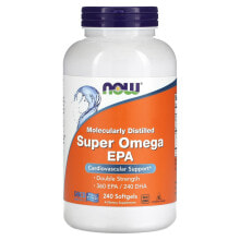 NOW Foods Super Omega EPA Молекулярно дистиллированный омега из рыбьего жира для сердечно-сосудистой поддержки 240 гелевых капсул
