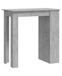 vidaXL bar Table with Storage Rack Concrete Gray 40.2