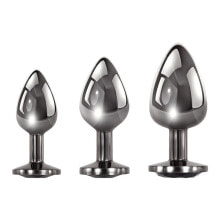 Black Gem Anal Plug Set, 3 Teile, 7,1 ‑ 9,5 cm