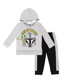 Купить детские комплекты и форма для мальчиков Star Wars: Starwars Boys The Mandalorian Fleece Pullover Hoodie and Pants Outfit Set to (12 Months - 18-20)