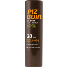 Piz Buin In Sun Lipstick  Aloe Vera Extra Care SPF 30 Солнцезащитный бальзам для губ с алоэ вера 4.9 г