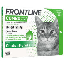 Средства от блох и клещей для кошек комбо для кошек FRONTLINE - 3 пипетки