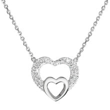 Женские ювелирные колье silver necklace in the shape of a heart with Swarovski 32032.1