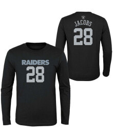 Outerstuff big Boys Josh Jacobs Black Las Vegas Raiders Mainliner Player Name and Number Long Sleeve T-shirt