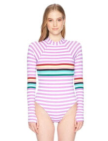 Купить женские купальники Bikini Lab: The Bikini Lab Stripe Purple Bodysuit One Piece Swimwear Sz. Small 150073