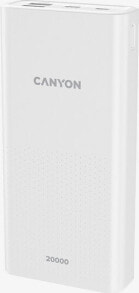 Купить внешние аккумуляторы и аксессуары CANYON: Powerbank Canyon PB-2001 20000mAh Biały