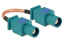 Комплектующие для телекоммуникационных шкафов и стоек DeLOCK 89663 коаксиальный кабель 0,1 m FAKRA Z RG-316 Коричневый, Зеленый