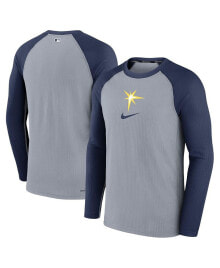 Nike men's Gray Tampa Bay Rays Authentic Collection Game Raglan Performance Long Sleeve T-shirt