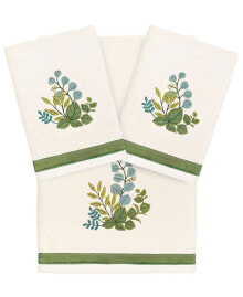 Linum Home textiles Turkish Cotton Botanica Embellished Fingertip Towel Set, 2 Piece