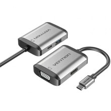 VENTION Conversor TFAHB/ 1xUSB/ 1xHDMI/ 1xVGA/ 1xUSB C PD/ 15cm/ USB-C To HDMI Converter