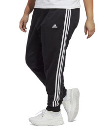 adidas plus Size Essentials 3-Striped Cotton French Terry Cuffed Joggers